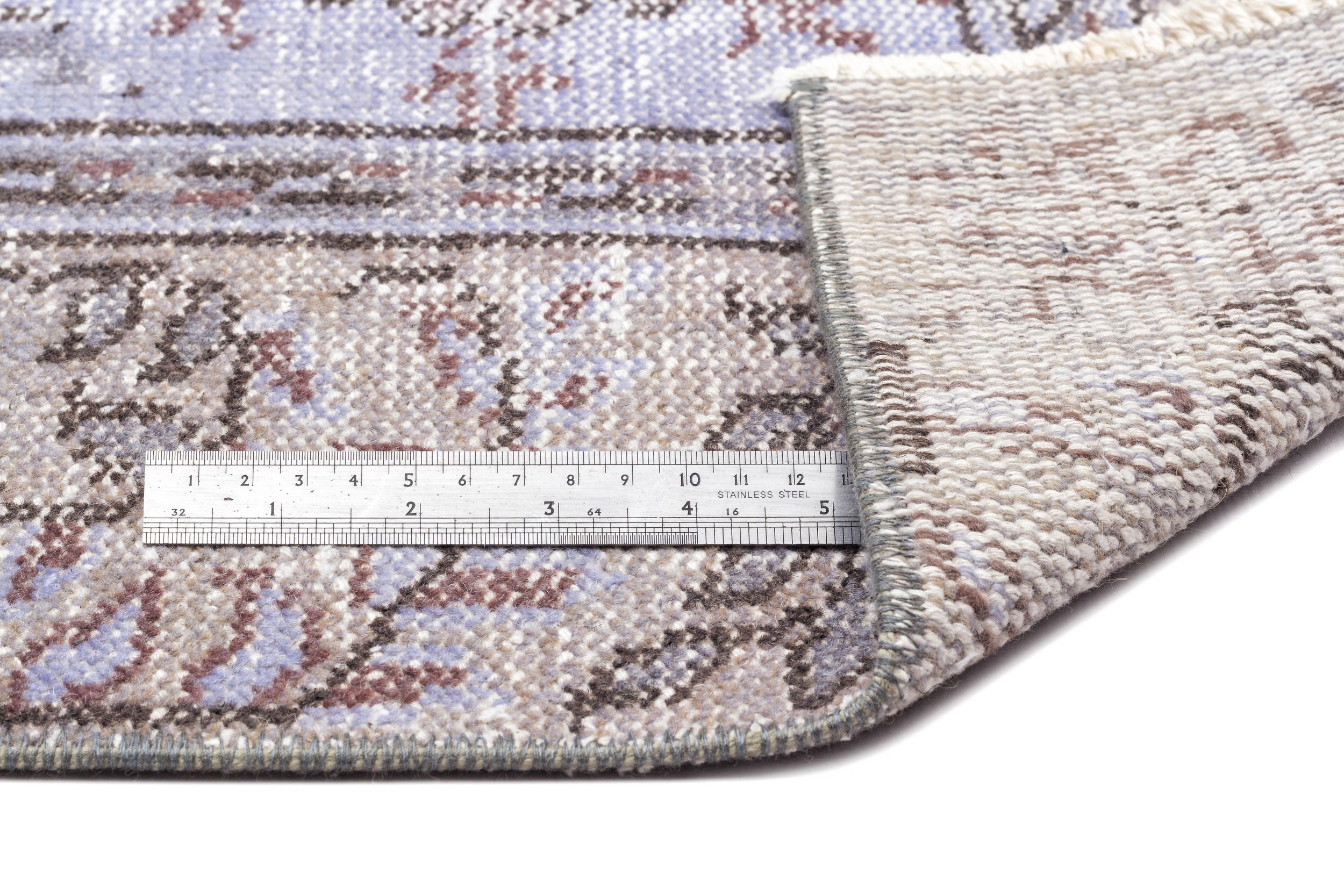 Atina Beige Vintage Wool Handmade Area Rug 4'8" x 8'4"