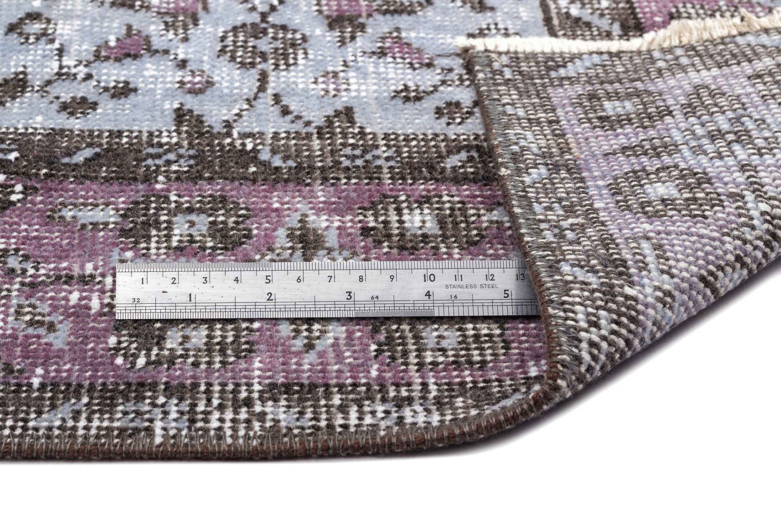Atina Blue Vintage Wool Handmade Area Rug 5'5" x 8'10"