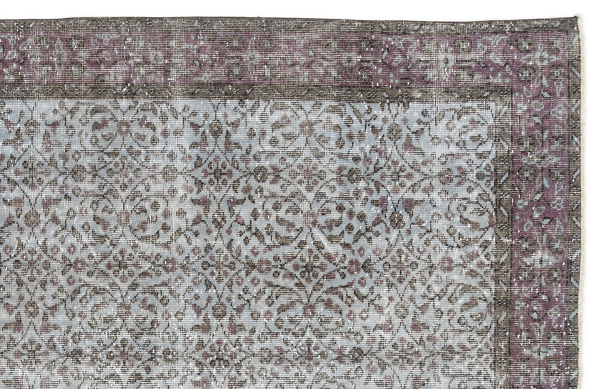 Atina Blue Vintage Wool Handmade Area Rug 5'5" x 8'10"