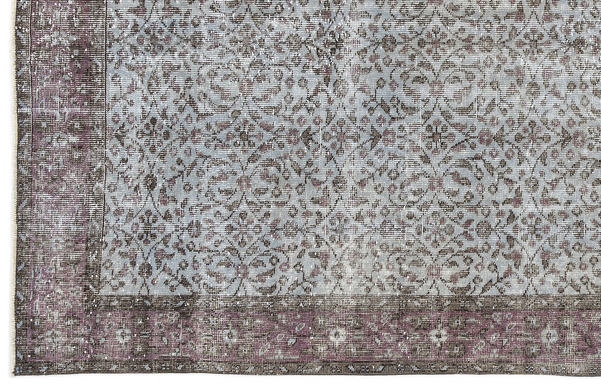 Atina Blue Vintage Wool Handmade Area Rug 5'5" x 8'10"