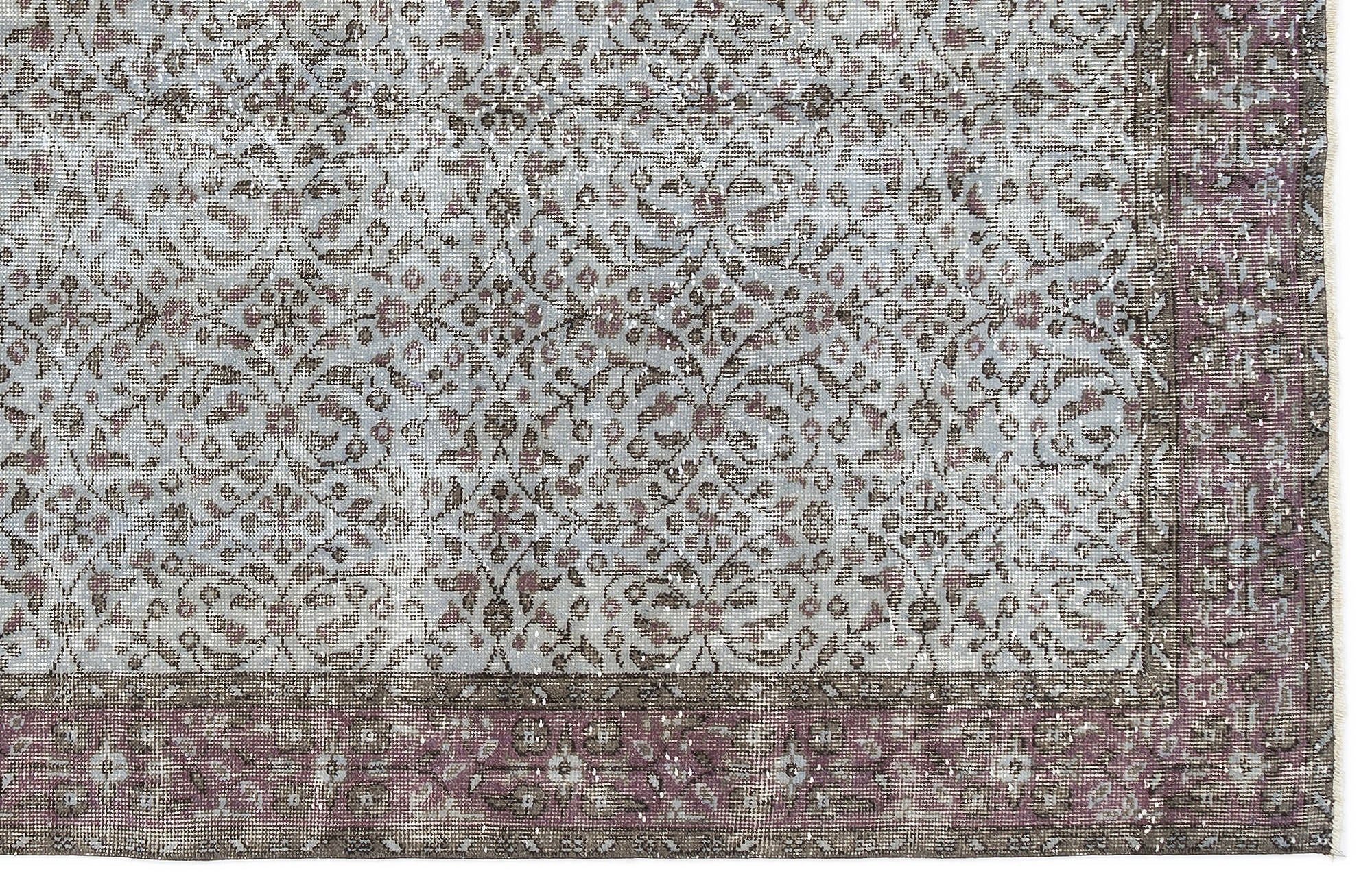 Atina Blue Vintage Wool Handmade Area Rug 5'5" x 8'10"