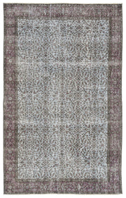 Atina Blue Vintage Wool Handmade Area Rug 5'5" x 8'10"