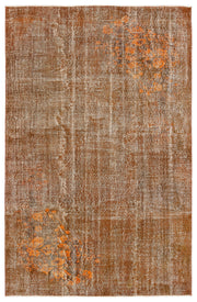 Atina Orange Vintage Wool Handmade Area Rug 5'10" x 9'10"