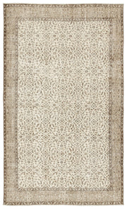 Atina Beige Vintage Wool Handmade Area Rug 5'8" x 9'7"
