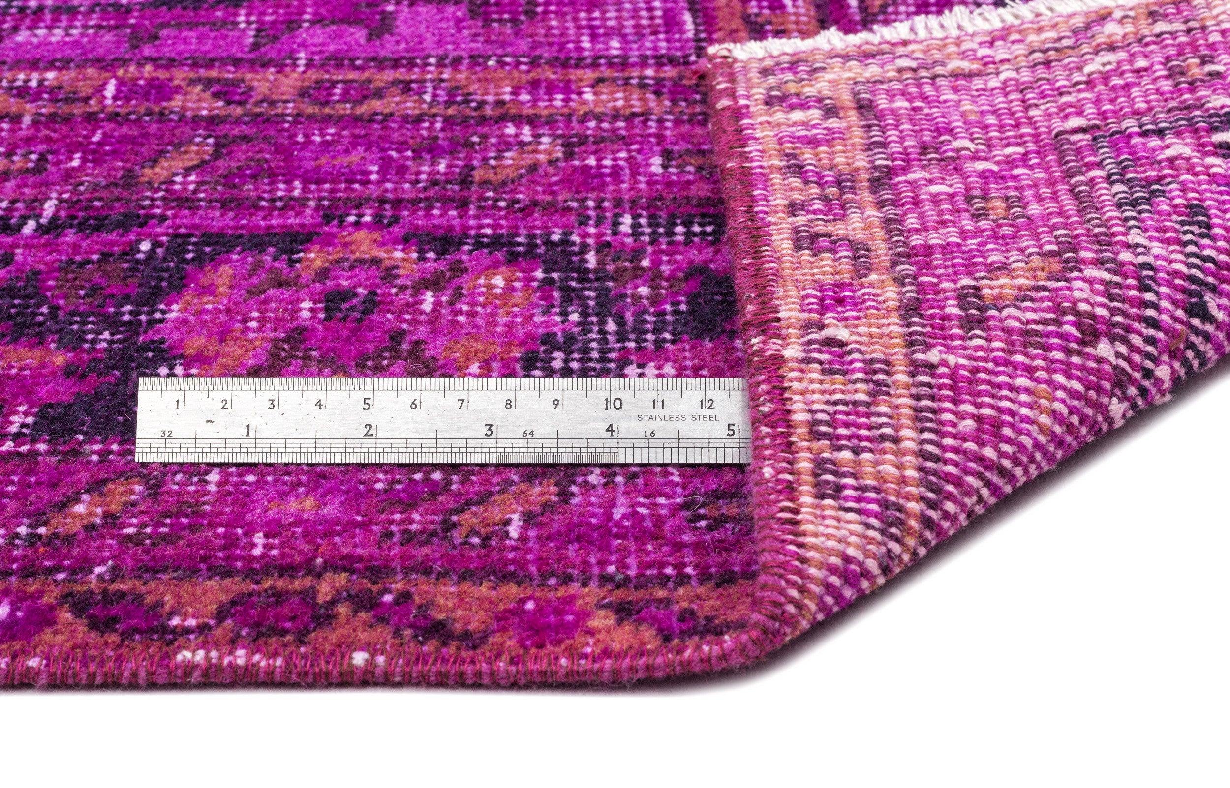 Atina Pink Vintage Wool Handmade Area Rug 5'7" x 9'4"