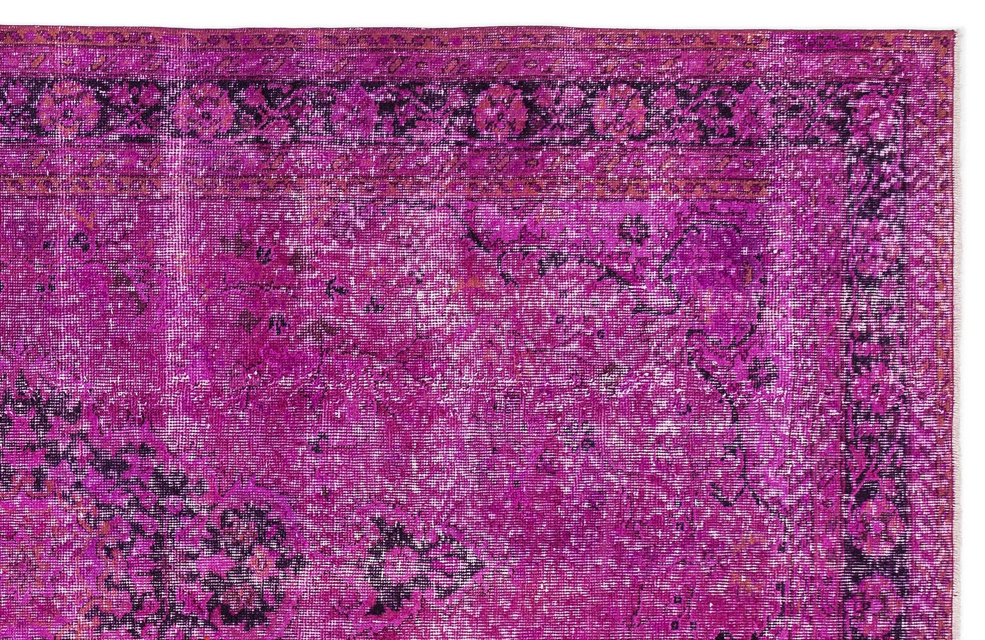 Atina Pink Vintage Wool Handmade Area Rug 5'7" x 9'4"