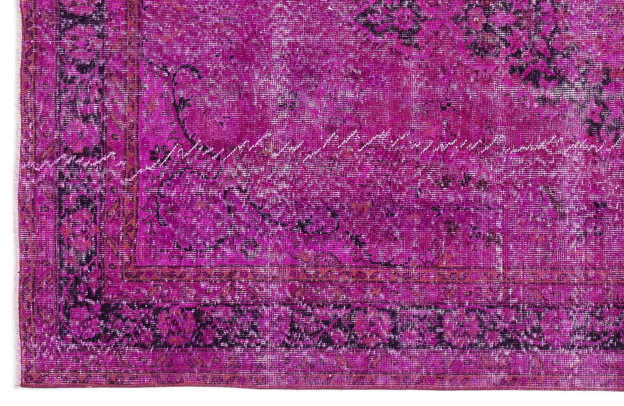 Atina Pink Vintage Wool Handmade Area Rug 5'7" x 9'4"
