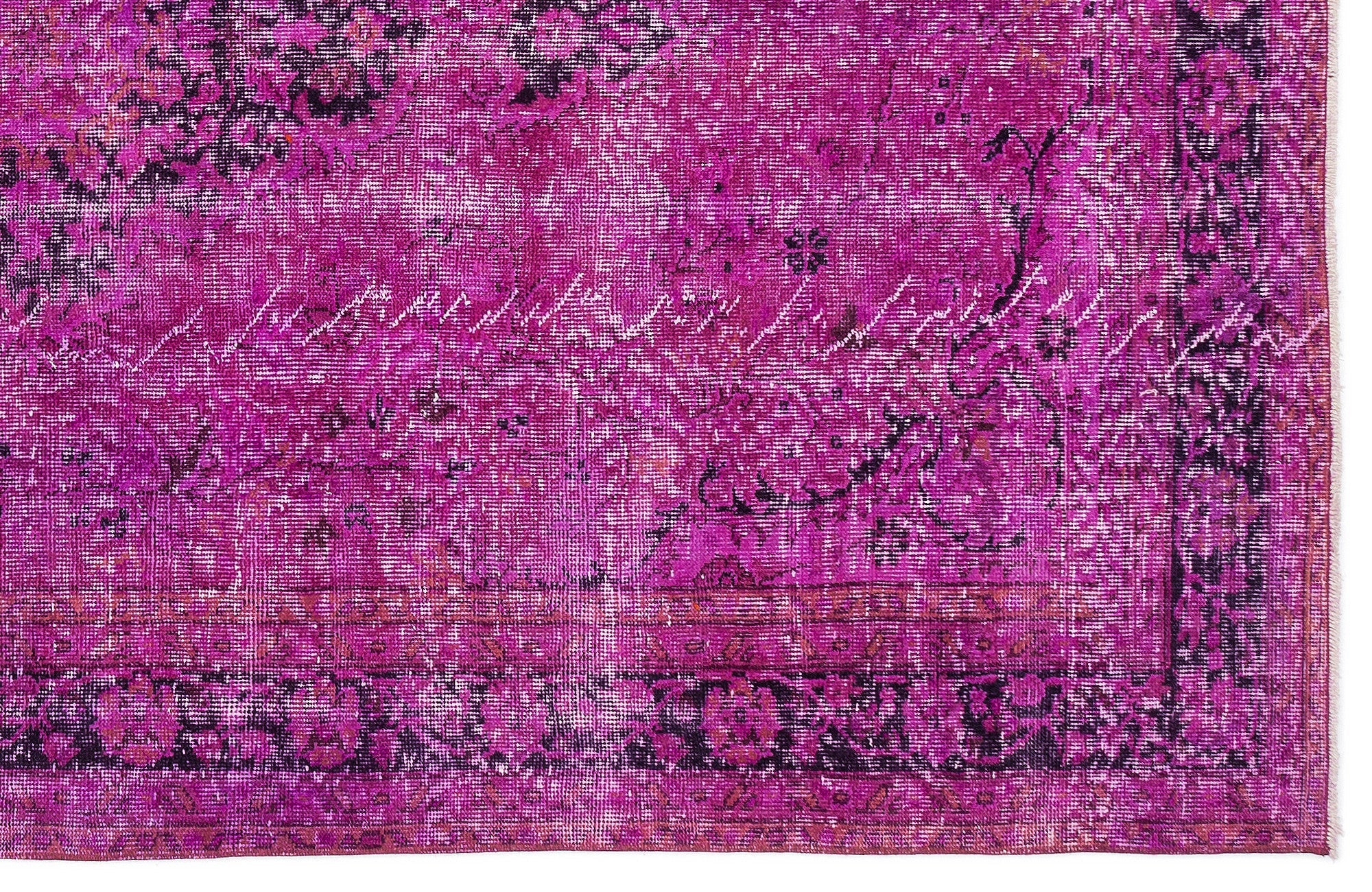 Atina Pink Vintage Wool Handmade Area Rug 5'7" x 9'4"