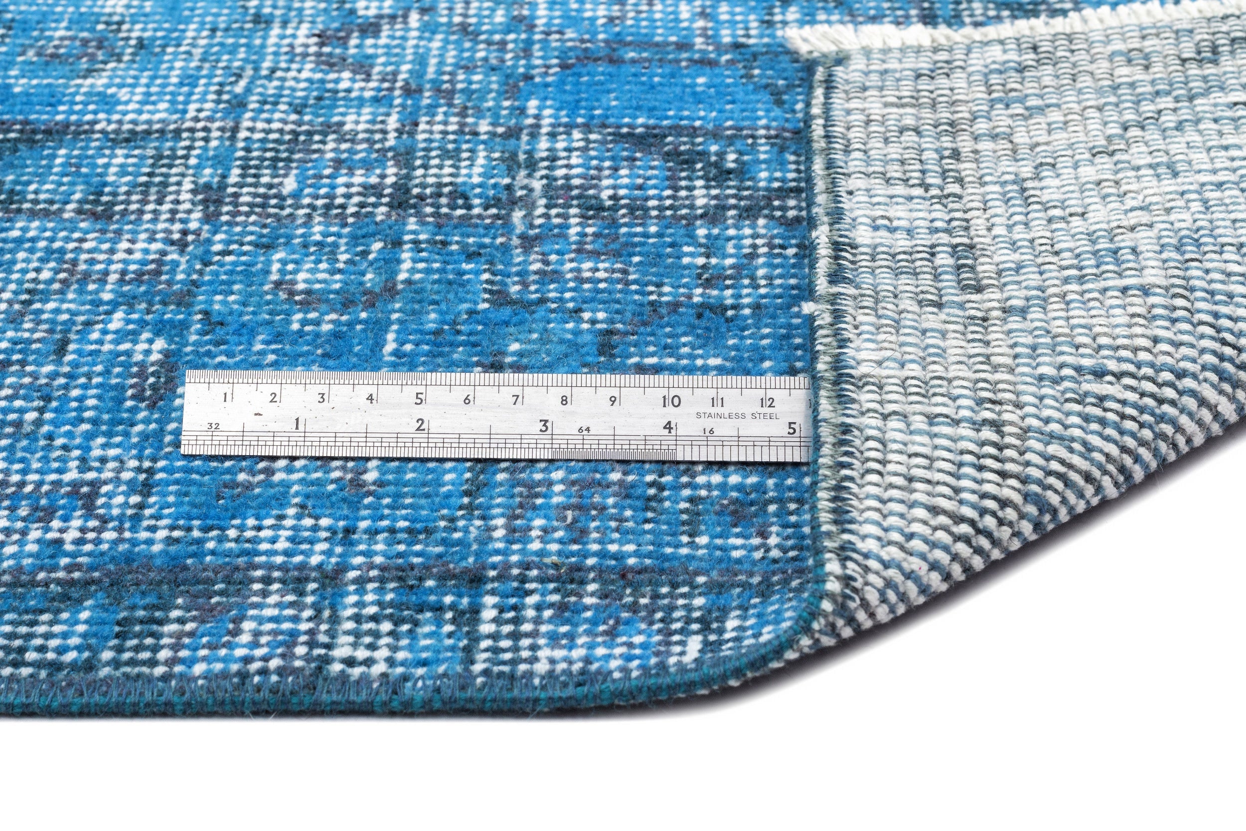 Atina 10912 Turquoise Vintage Wool Handmade Area Rug 5'5" x 9'3"