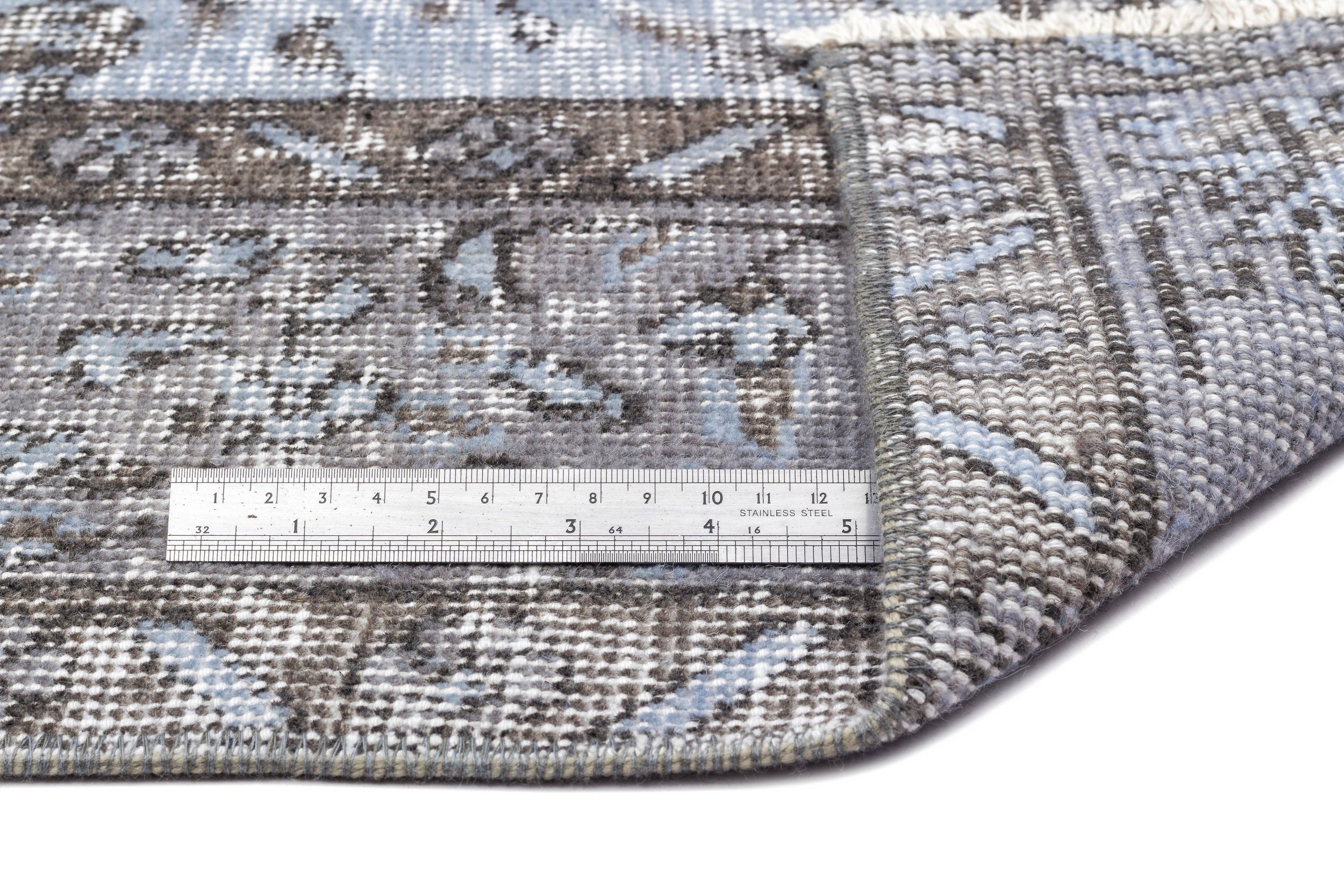 Atina 10913 Blue Vintage Wool Handmade Area Rug 5'7" x 9'1"