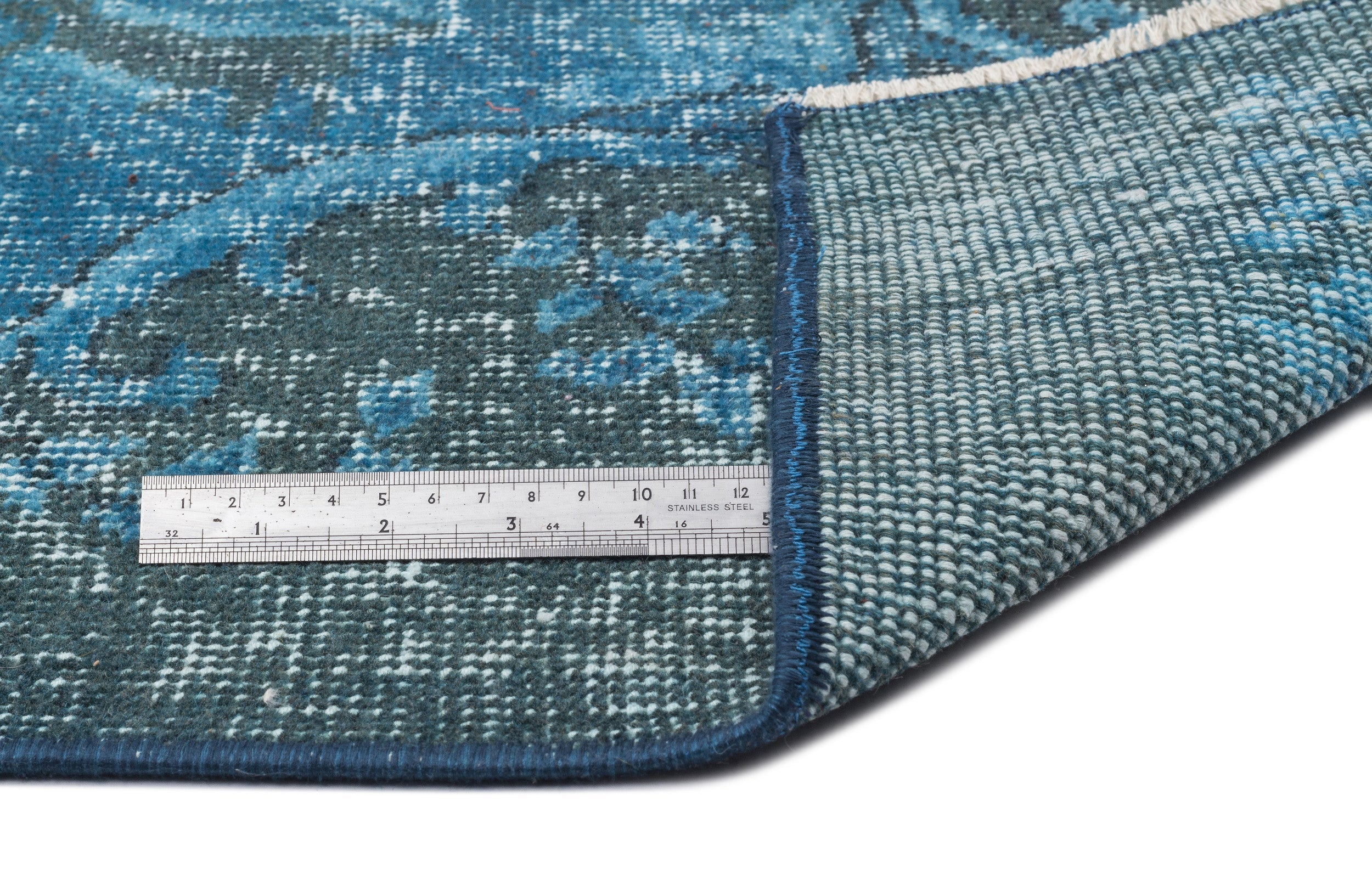 Atina 10977 Turquoise Vintage Wool Handmade Area Rug 5'7" x 9'4"