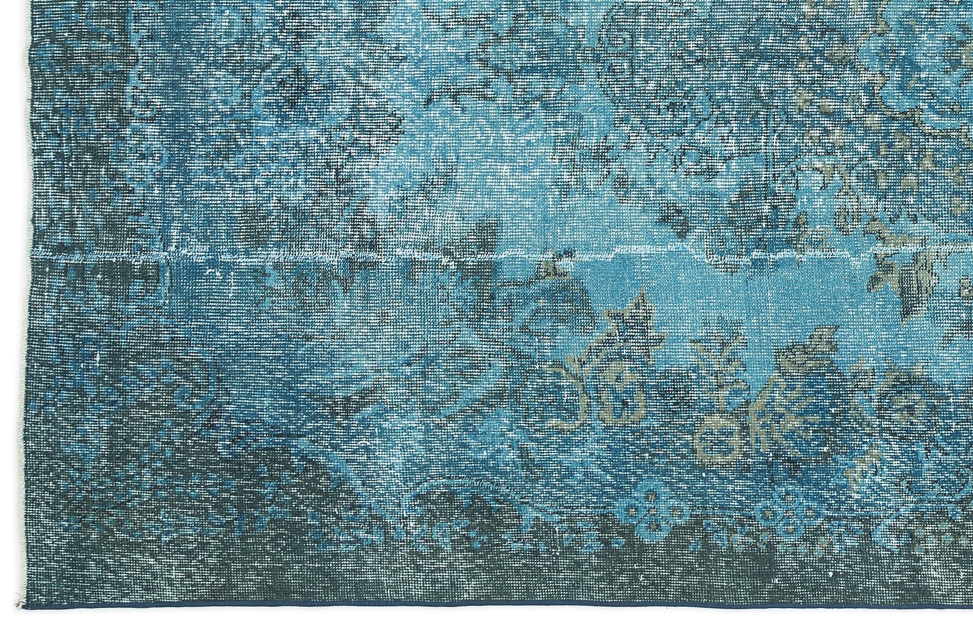 Atina 10977 Turquoise Vintage Wool Handmade Area Rug 5'7" x 9'4"