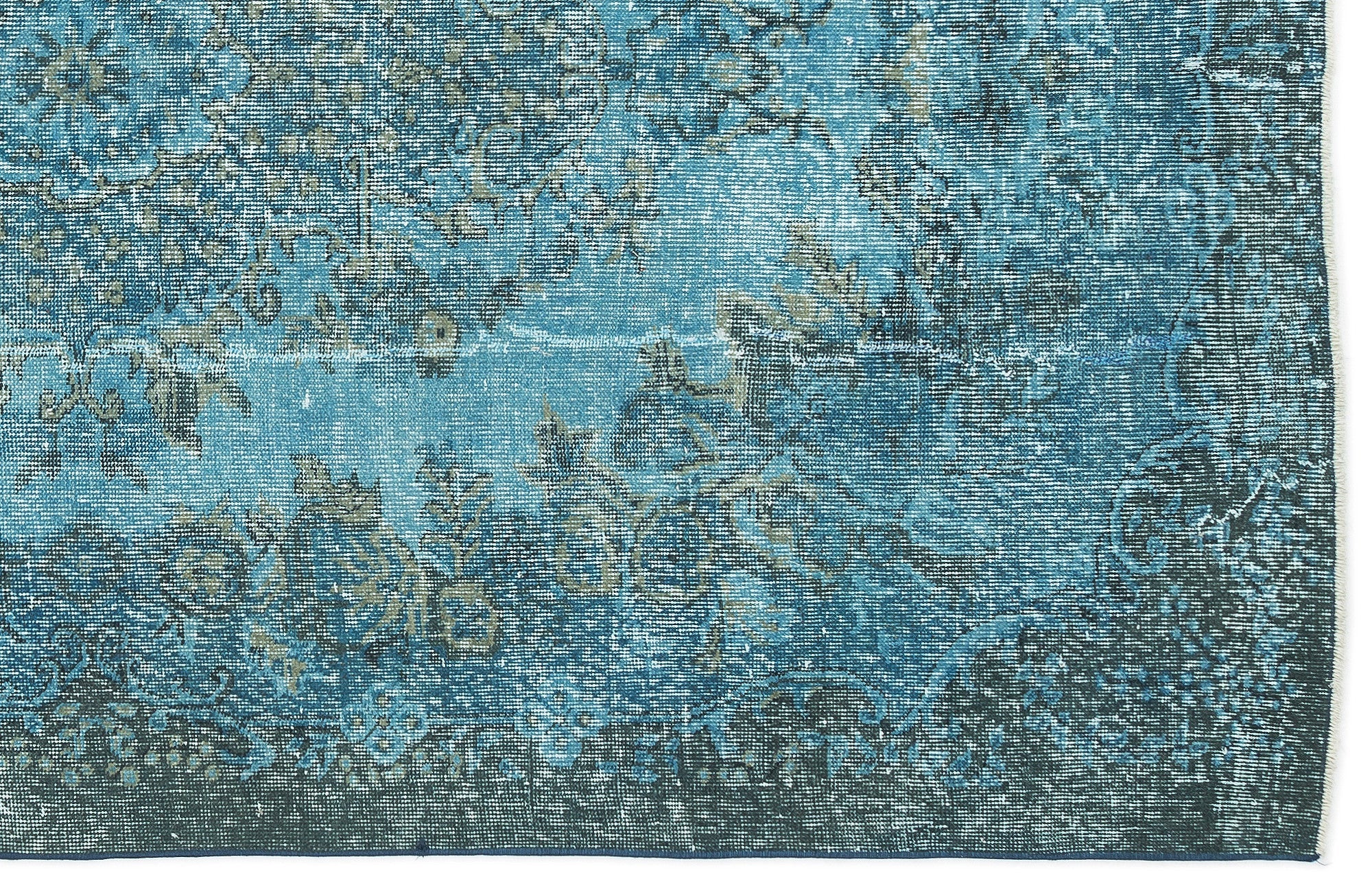 Atina 10977 Turquoise Vintage Wool Handmade Area Rug 5'7" x 9'4"