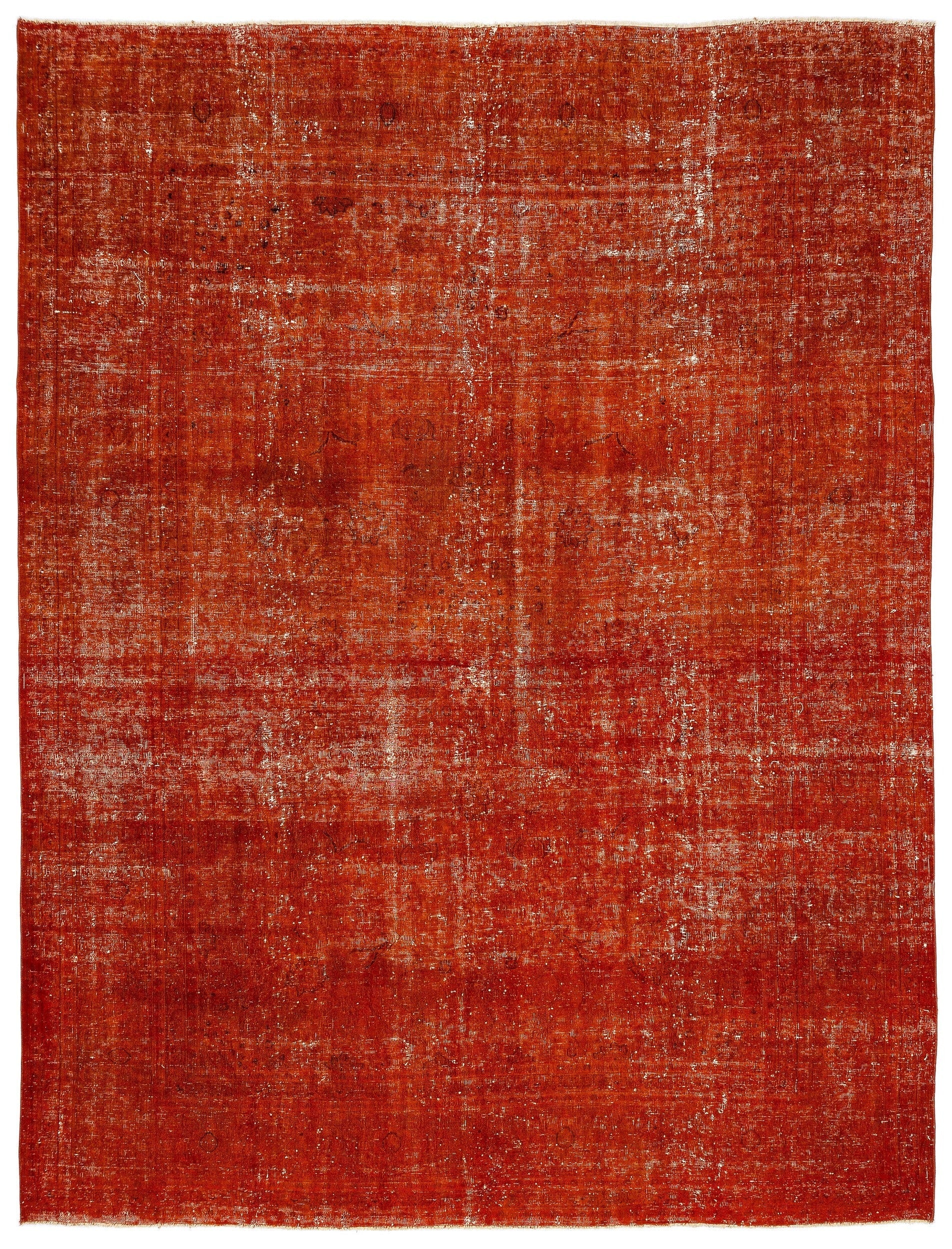 Epir Orange Vintage Wool Handmade Area Rug 9'5" x 12'6"