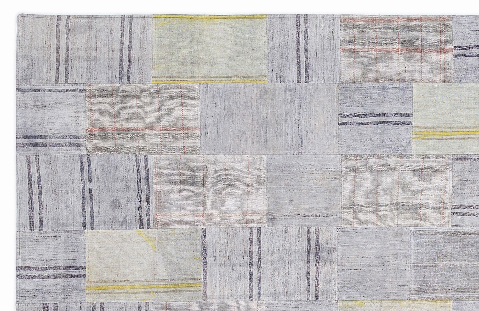 Teselya 1103 Beige Striped Wool Handmade Area Rug 5'3" x 7'7"