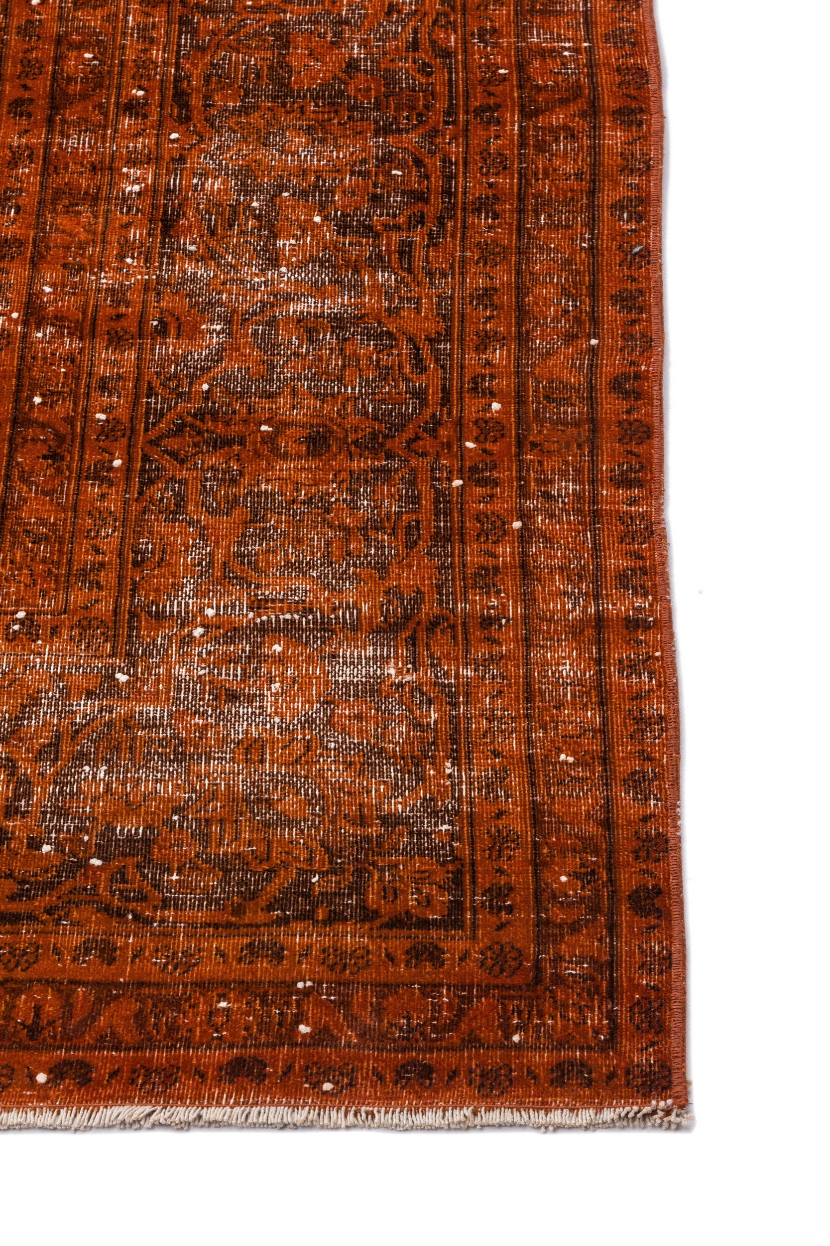 Epir Orange Vintage Wool Handmade Area Rug 9'5" x 12'4"