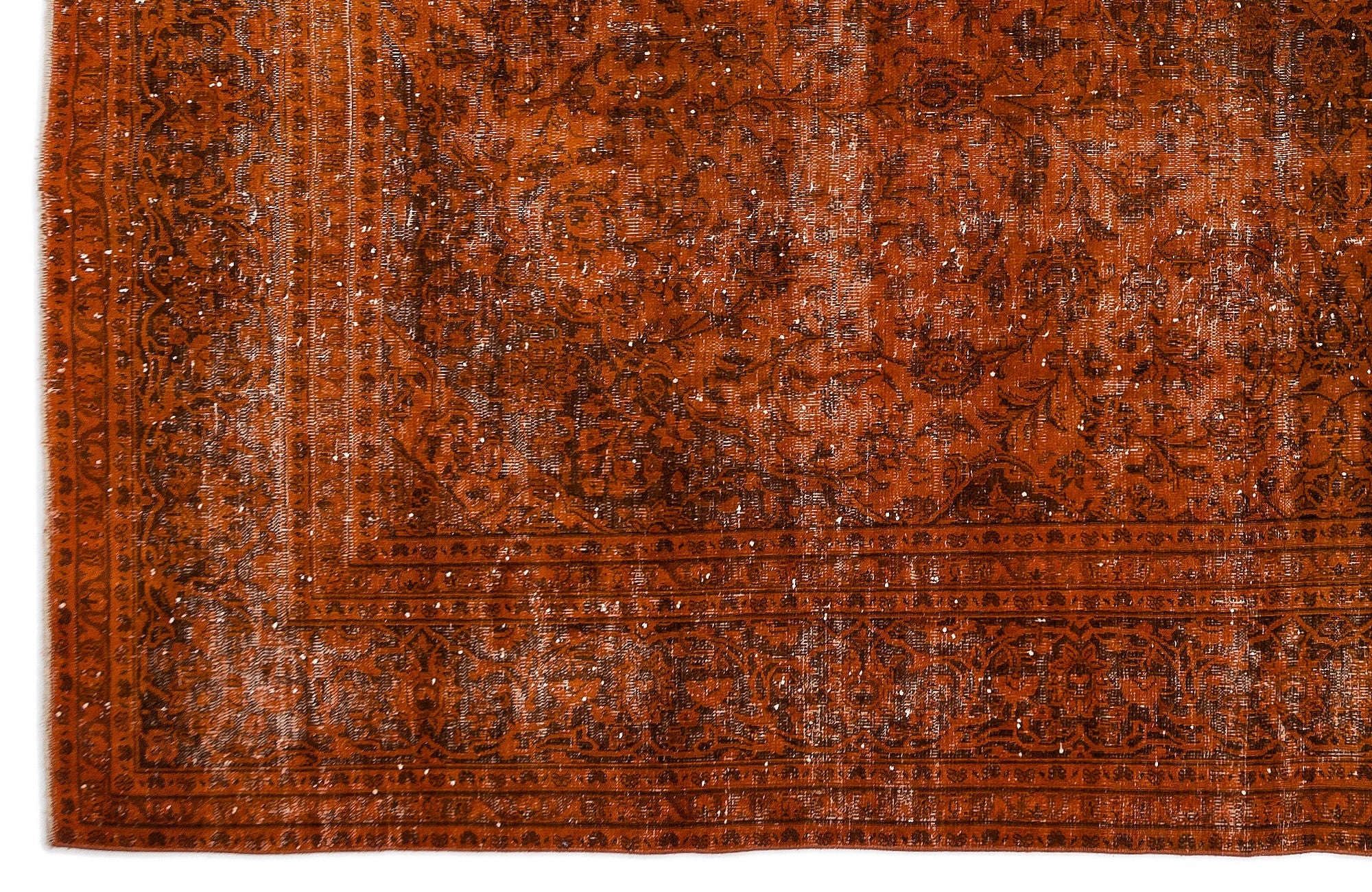 Epir Orange Vintage Wool Handmade Area Rug 9'5" x 12'4"