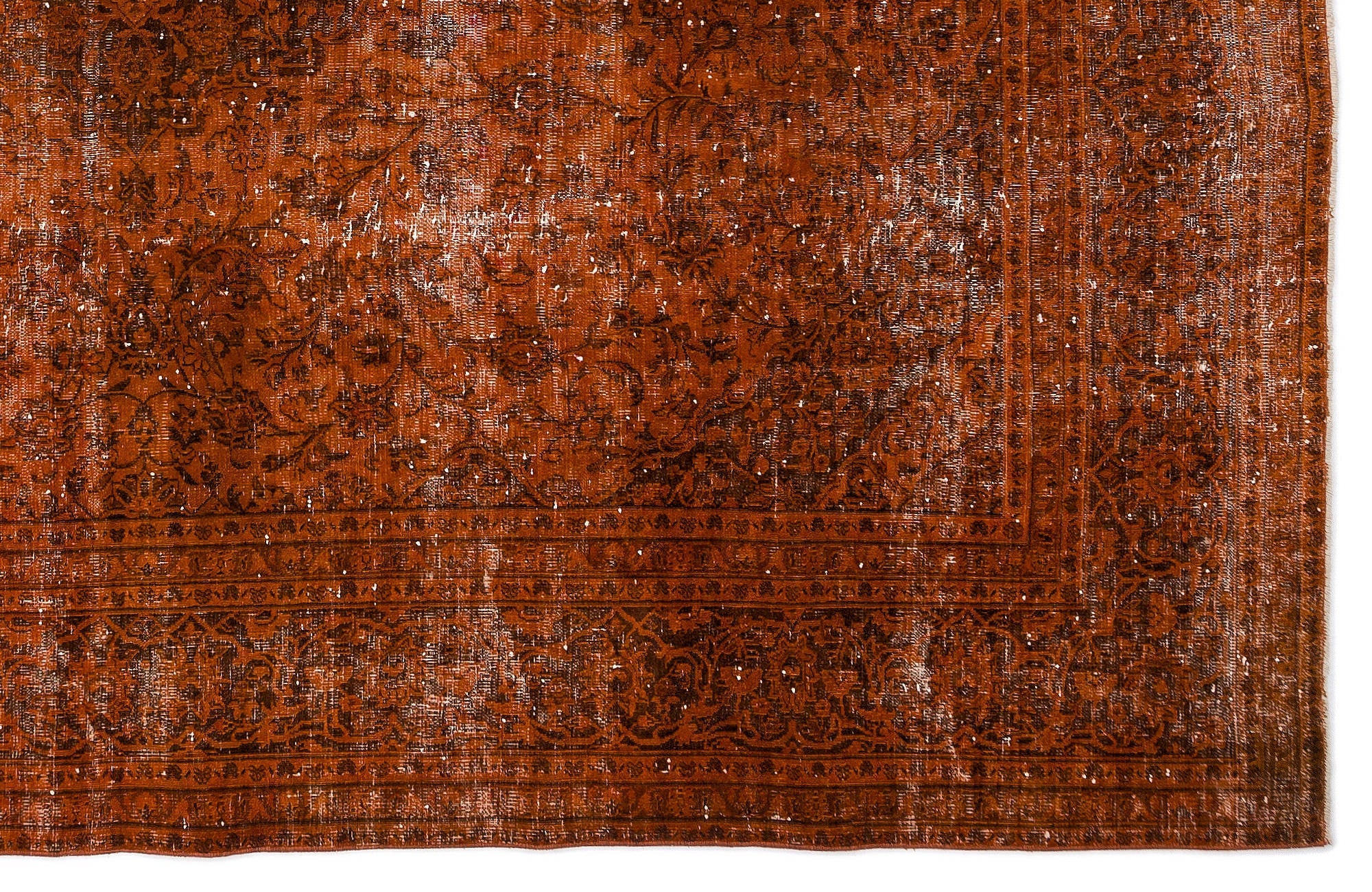 Epir Orange Vintage Wool Handmade Area Rug 9'5" x 12'4"
