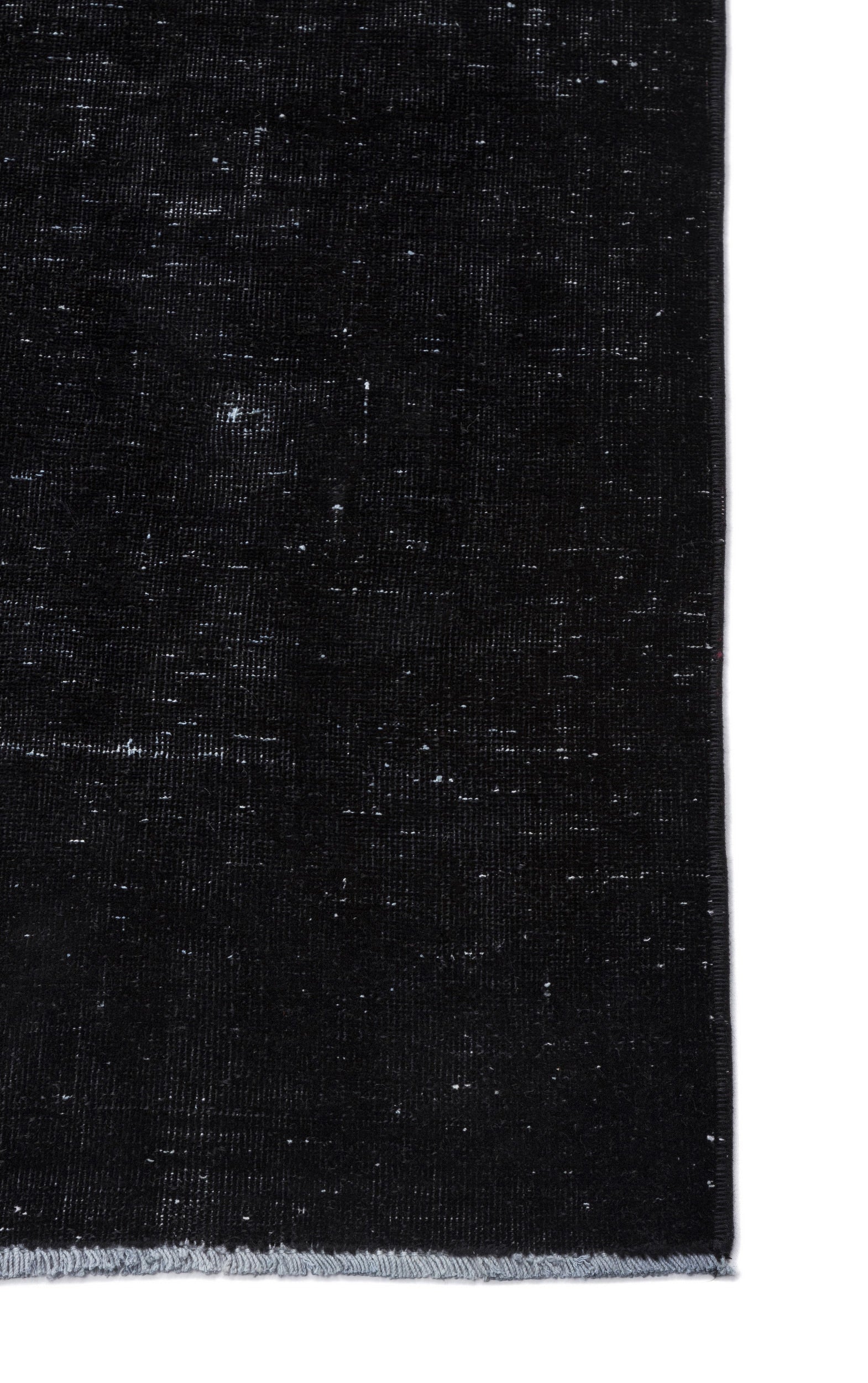 Vintage Wool Rug - Handmade Large Black Wool Carpet 9'10" x 12'9"