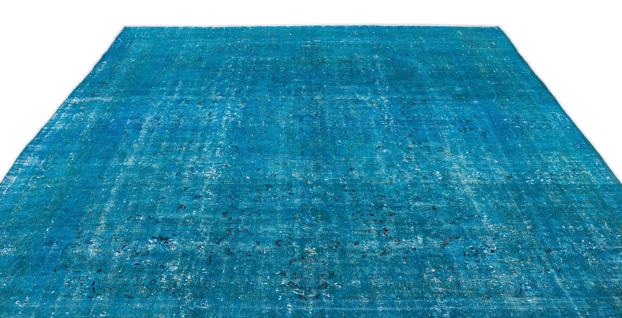 Epir Turquoise Vintage Wool Handmade Area Rug 9'5" x 12'3"