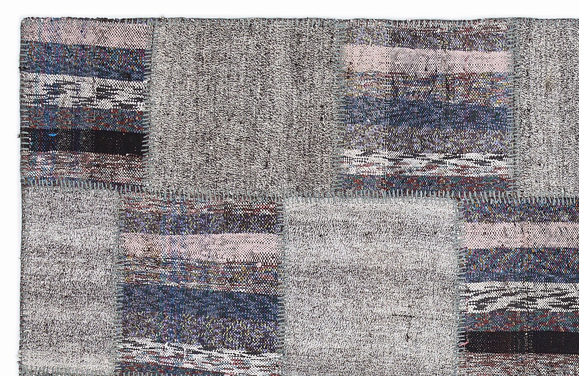 Teselya 1110 Beige Striped Wool Handmade Area Rug 5'3" x 7'7"