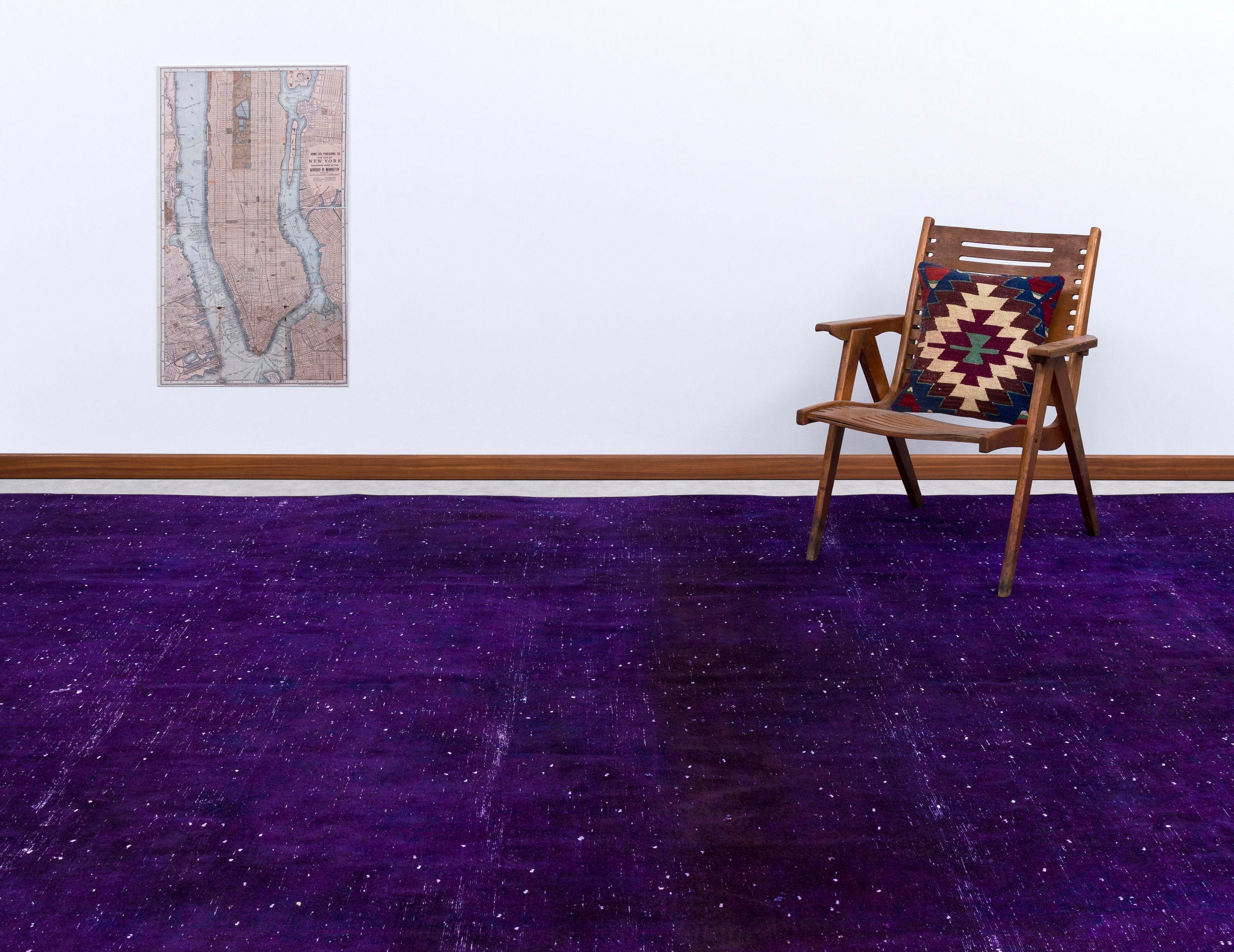 Epir Purple Vintage Wool Handmade Area Rug 9'5" x 12'11"