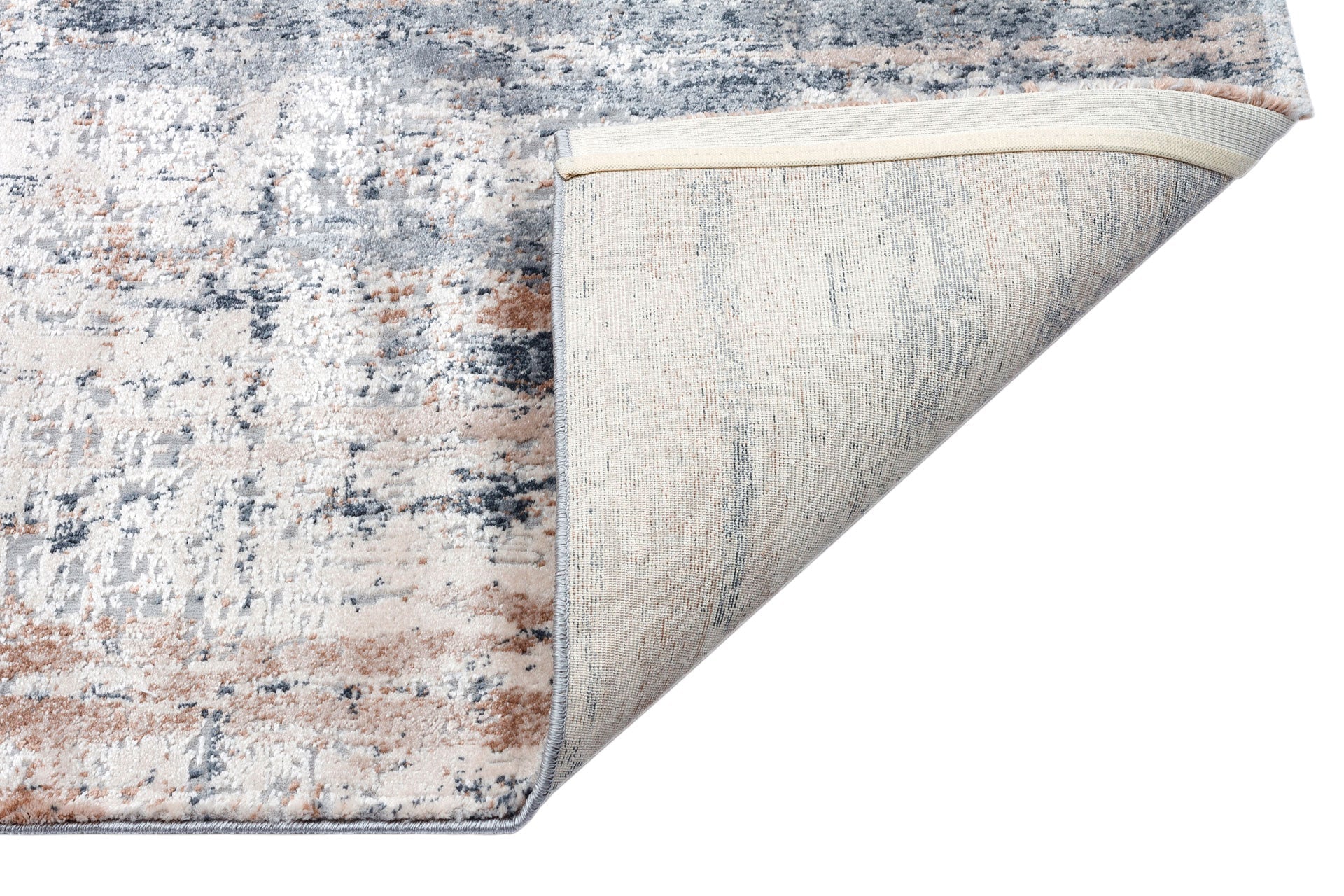 Vintage Modern Area Rug – Beige Machine Made Rug With Dustproof Carpet & Antislip Backing