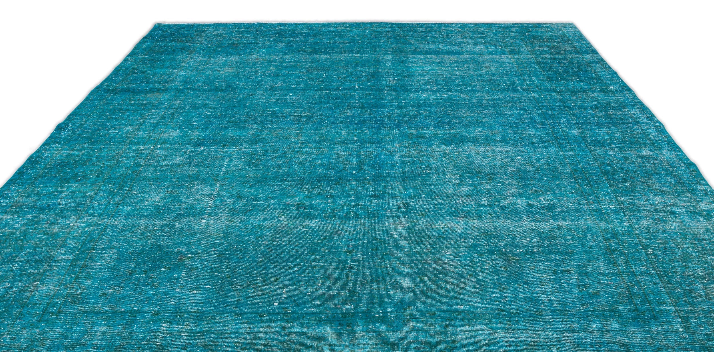 Epir Turquoise Vintage Wool Handmade Area Rug 9'5" x 12'7"