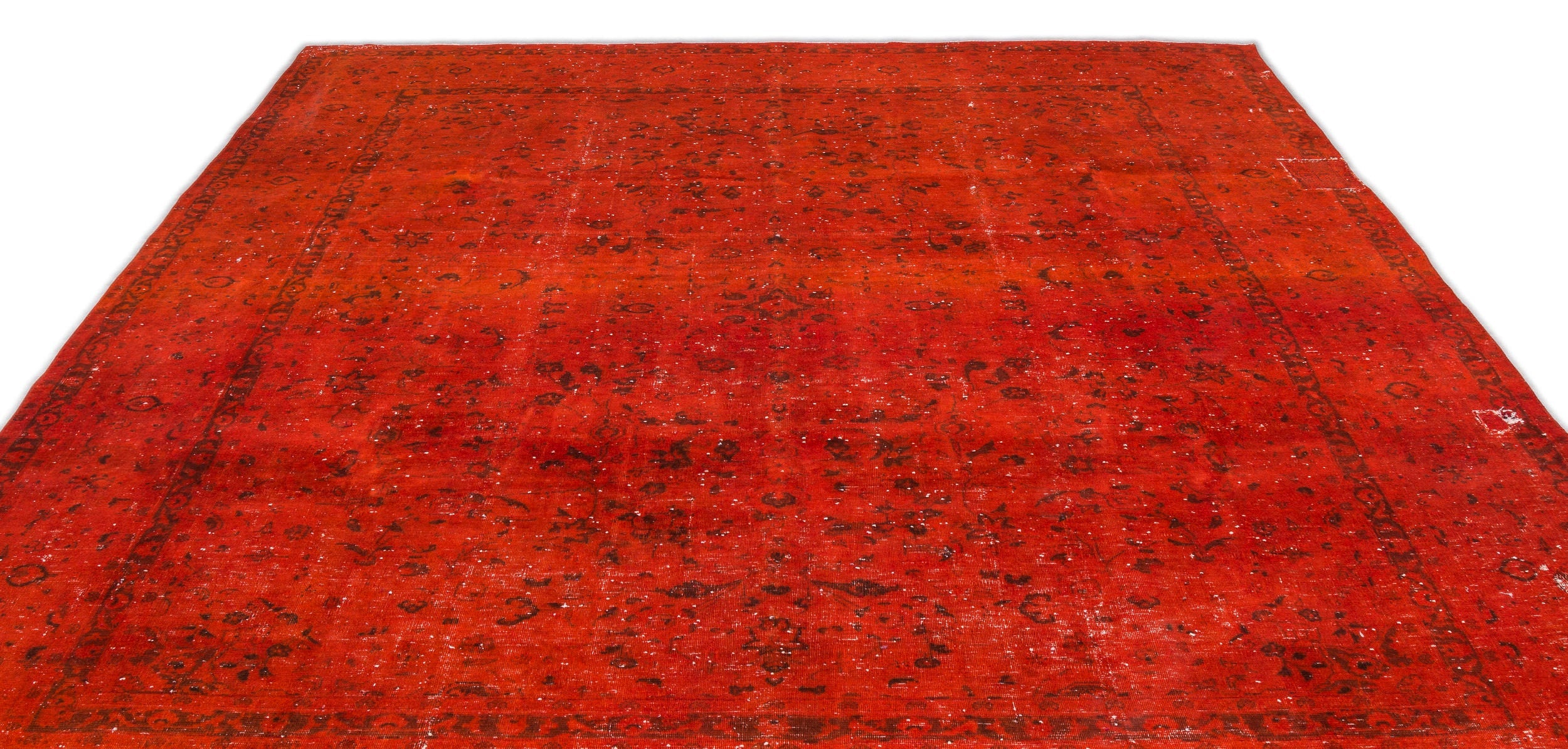 Epir Orange Vintage Wool Handmade Area Rug 9'5" x 12'4"