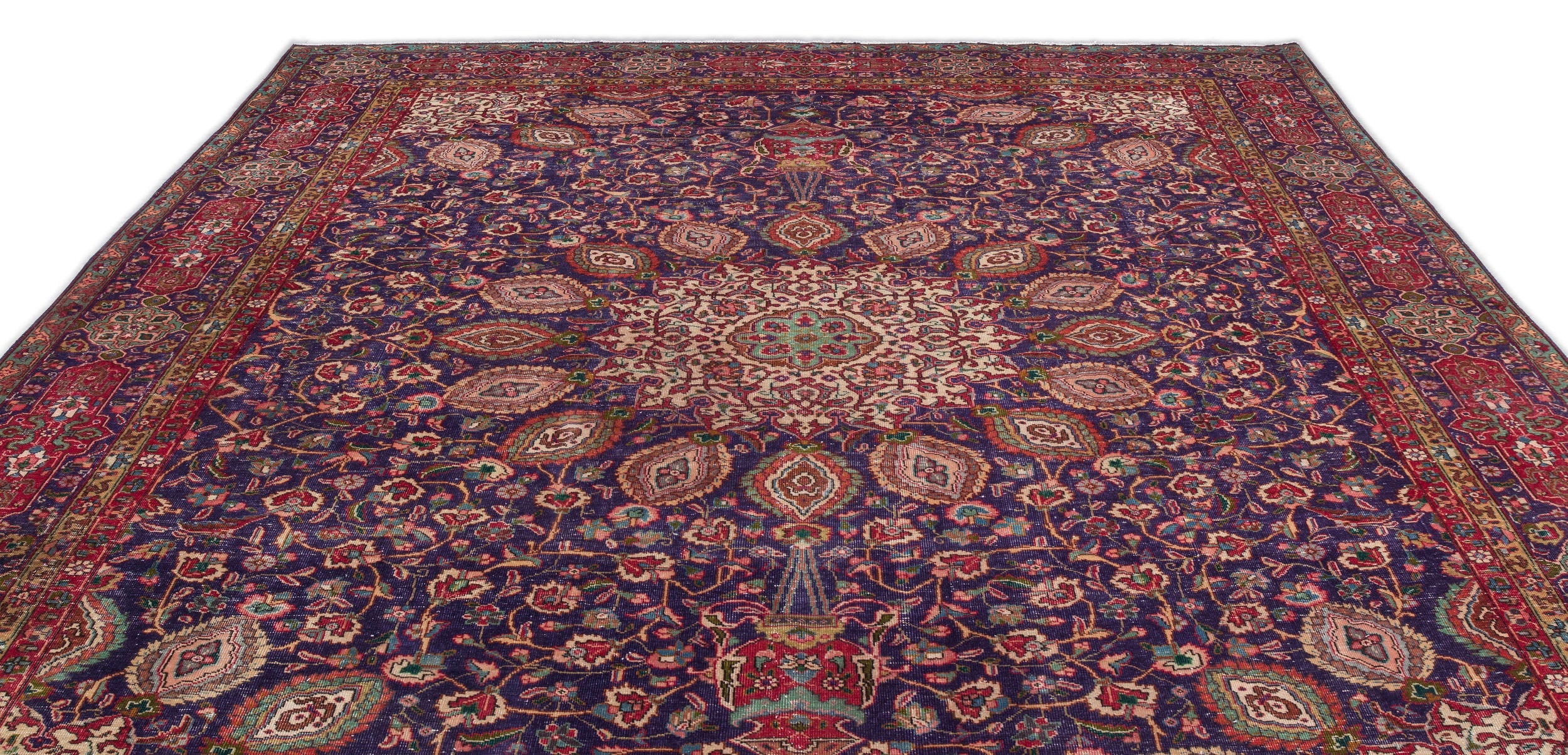 Epir Red Vintage Wool Handmade Area Rug 9'7" x 12'10"