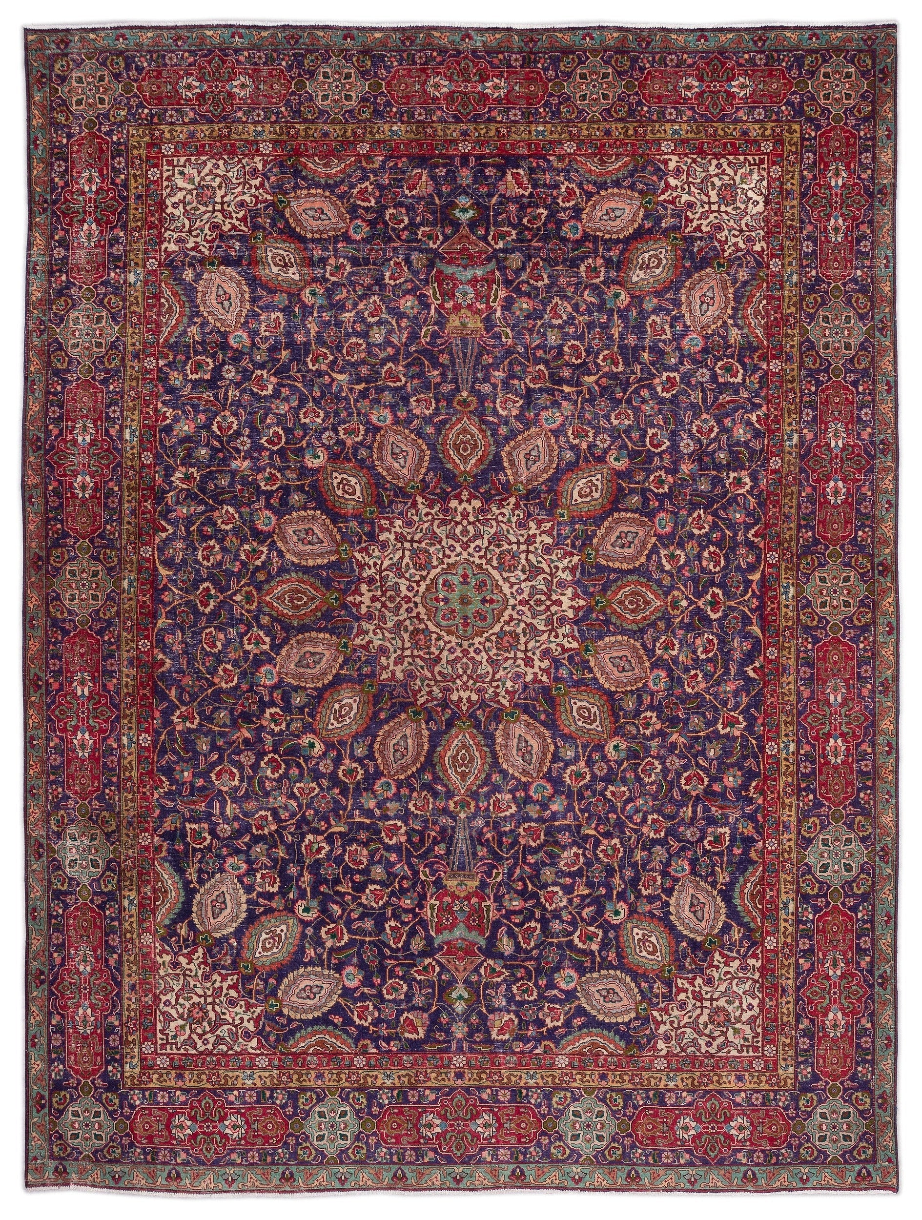 Epir Red Vintage Wool Handmade Area Rug 9'7" x 12'10"