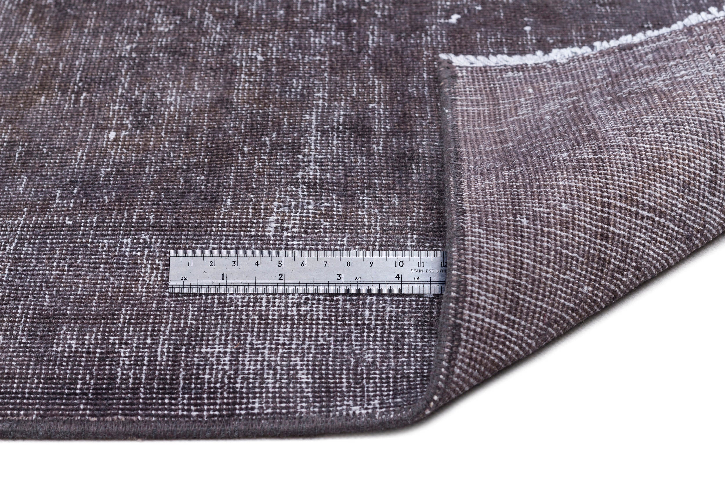 Epir Grey Vintage Wool Handmade Area Rug 9'7" x 13'1"
