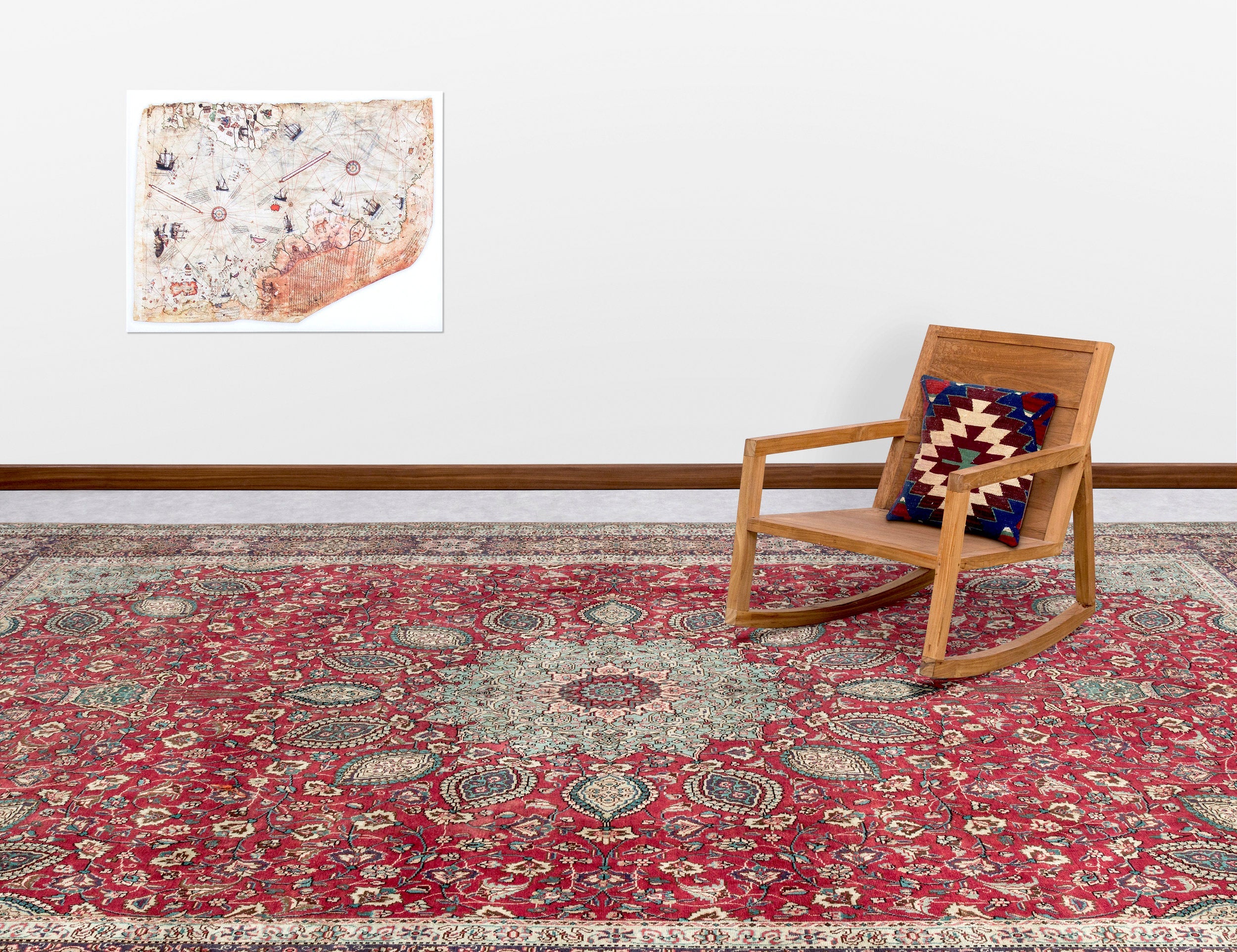 Epir 11161 Red Vintage Wool Handmade Area Rug 9'2" x 12'6"