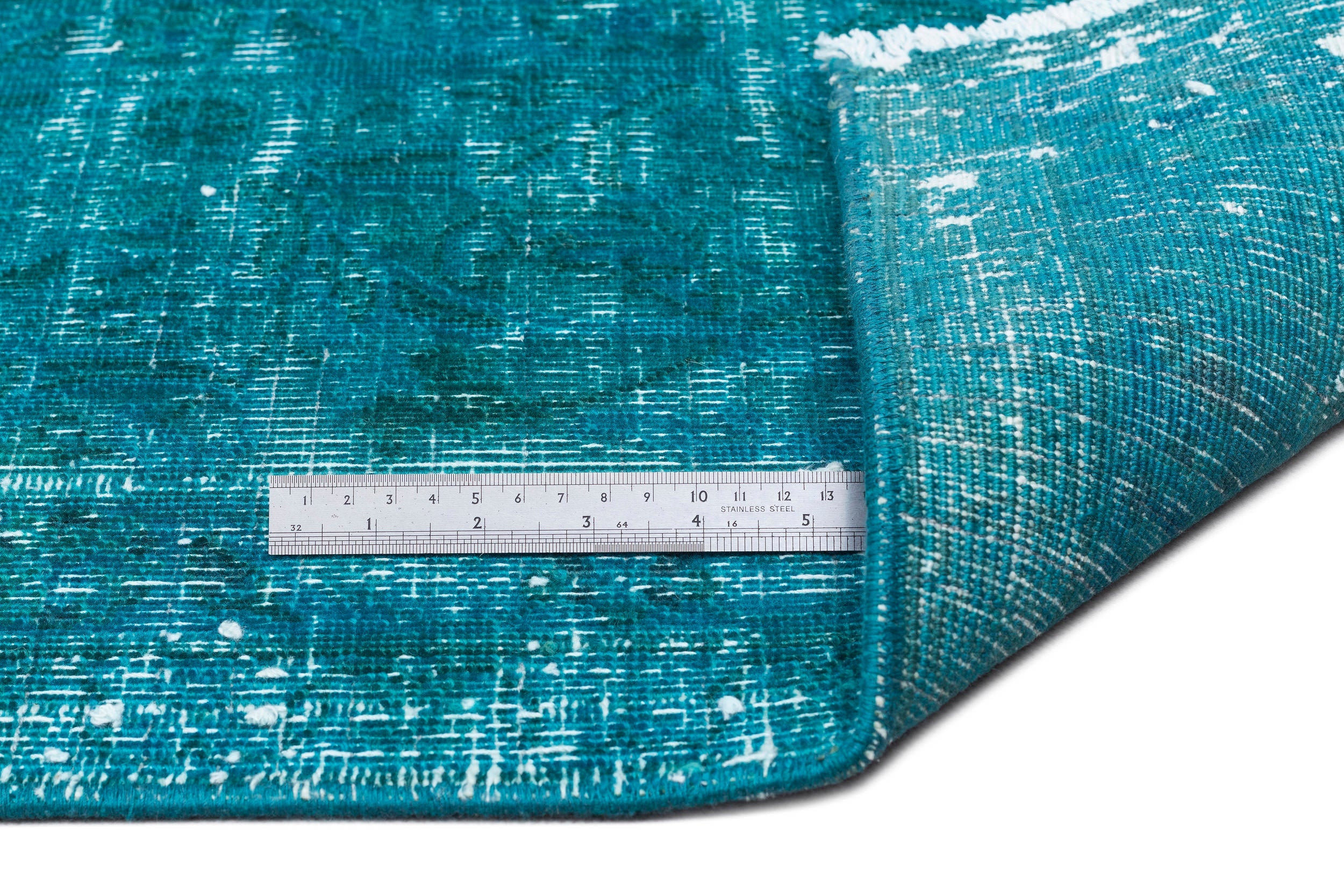 Epir Turquoise Vintage Wool Handmade Area Rug 9'3" x 12'9"
