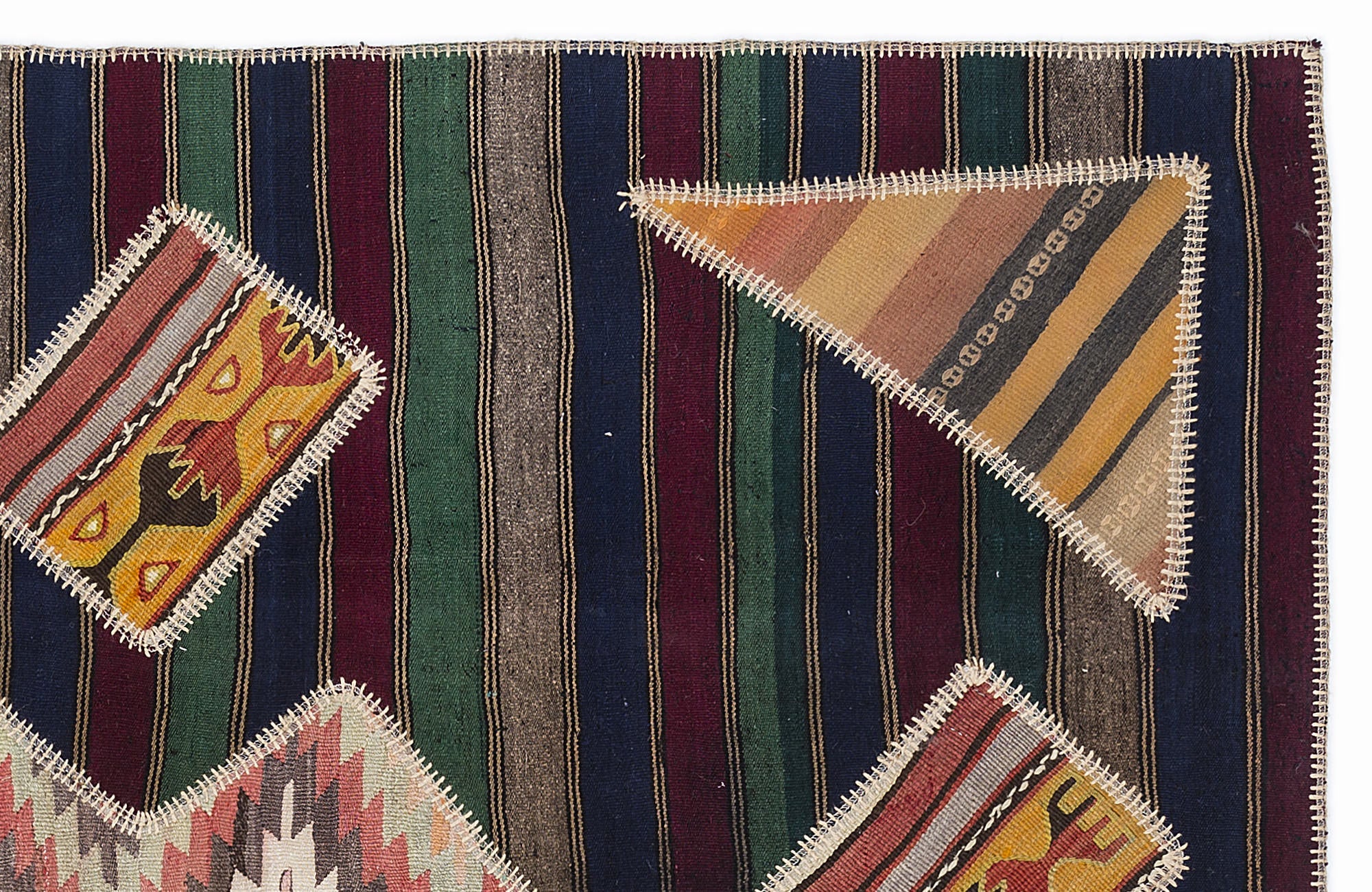 Teselya 1117 Brown Vintage Wool Handmade Area Rug 5'3" x 7'7"