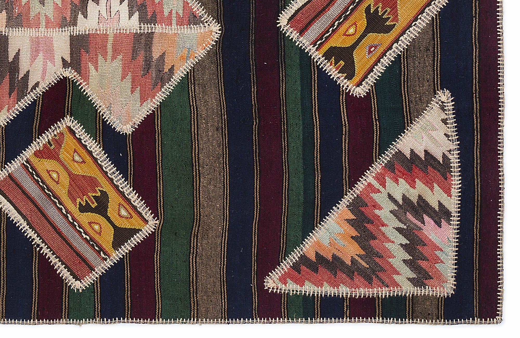 Teselya 1117 Brown Vintage Wool Handmade Area Rug 5'3" x 7'7"