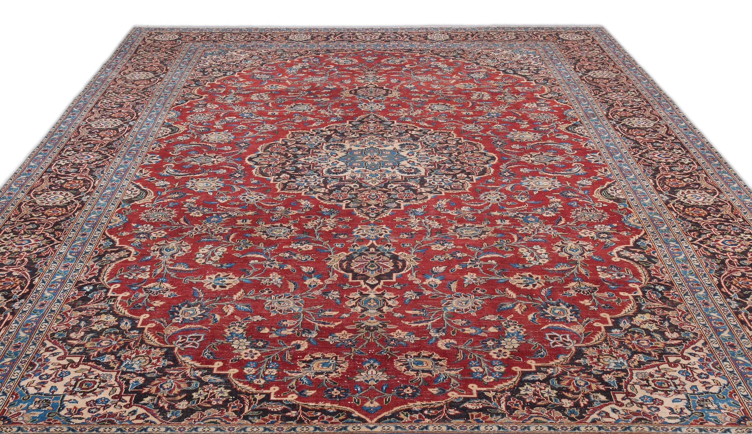 Epir Red Vintage Wool Handmade Area Rug 9'6" x 13'2"