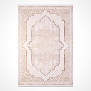 Classic Area Rug - Machine Made Cream Color Rug with 8mm Pile Height & Non Slip Backing