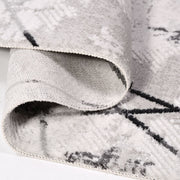 Geometric Area Rug - Machine Made Grey Area Rug With Acrylic Yarn & Laser Cut Edges