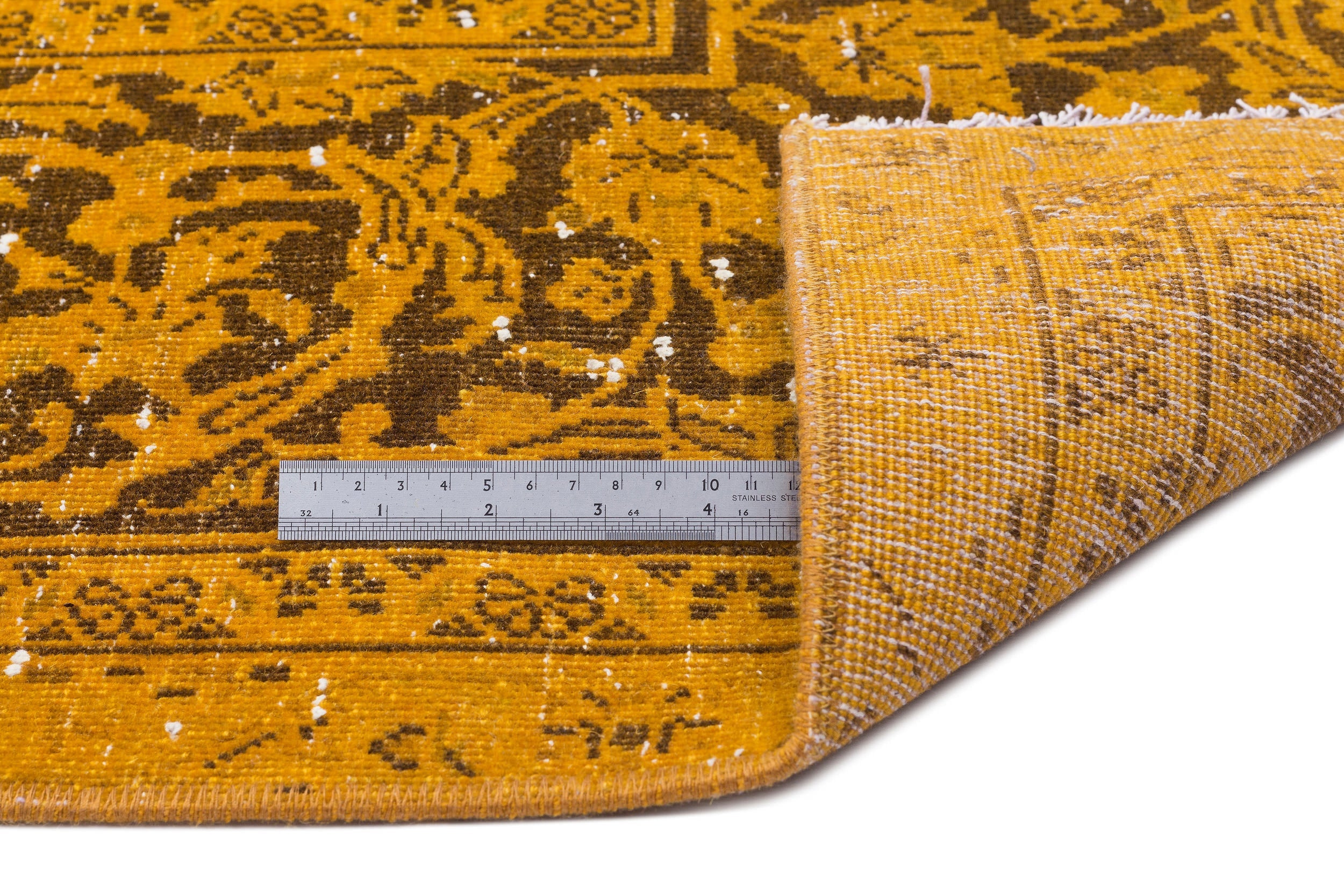Epir Yellow Vintage Wool Handmade Area Rug 9'4" x 13'1"