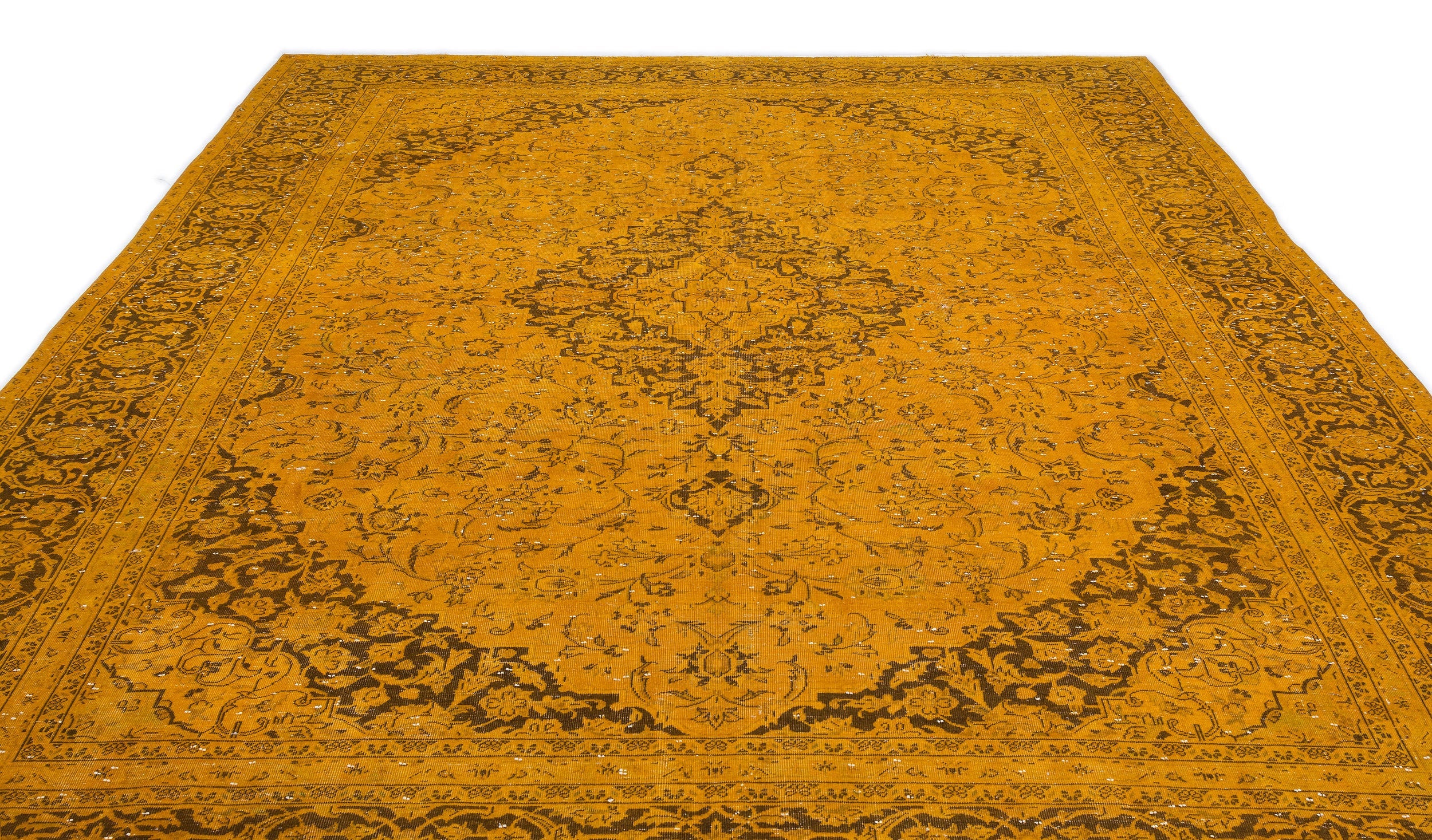 Epir Yellow Vintage Wool Handmade Area Rug 9'4" x 13'1"