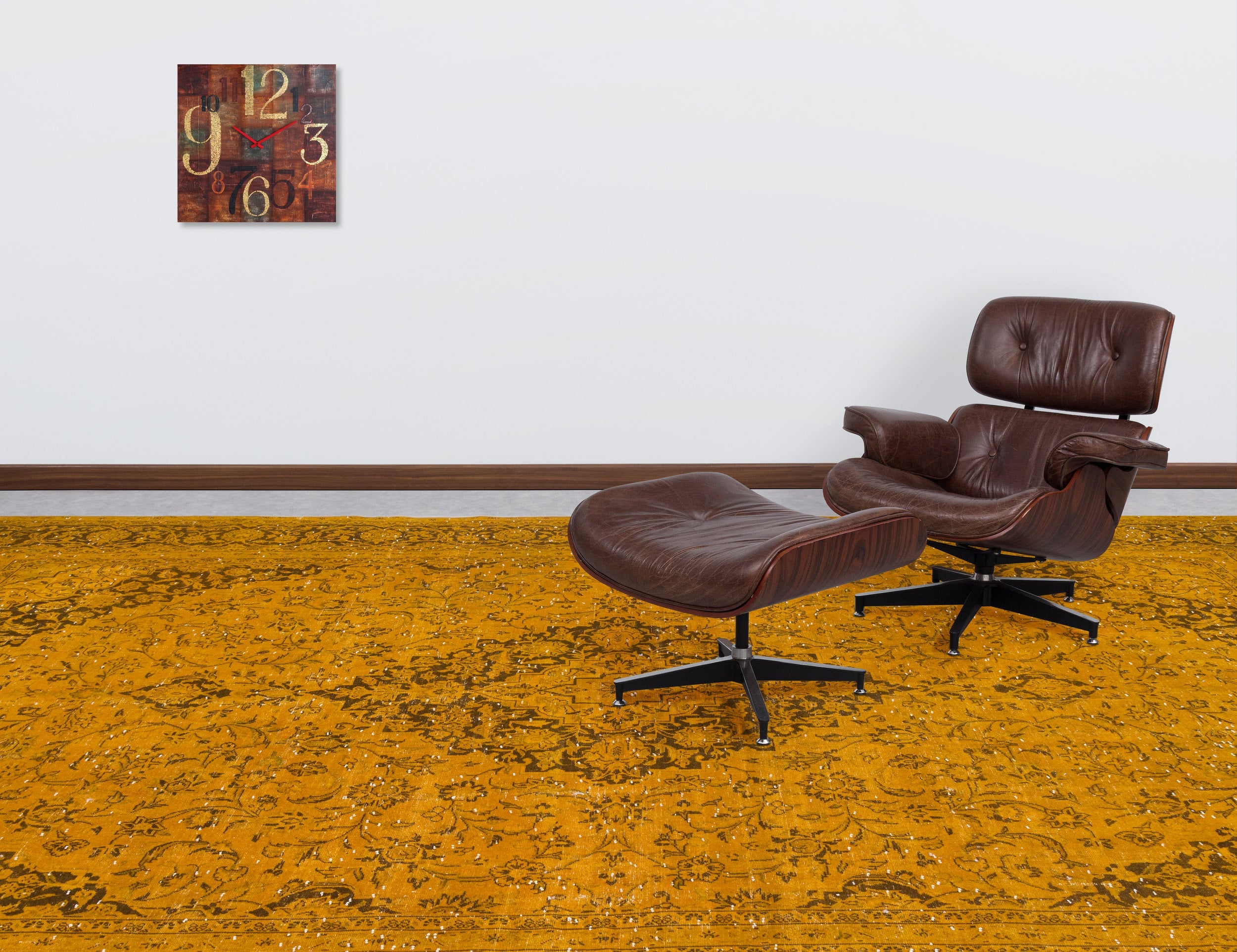 Epir Yellow Vintage Wool Handmade Area Rug 9'4" x 13'1"