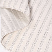 Cream Striped Rug - Machine Made Area Rug With Soft Pile Carpet, Durable Polyester