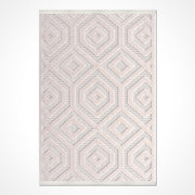 Geometric Area Rug – Machine Made Cream Polyester Rug with 200000 Stitch Density