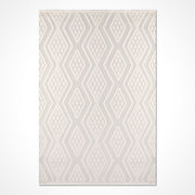 Geometric Area Rug – Machine Made Cream Polyester Floor Rug with 8mm Pile