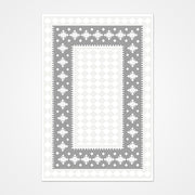 White Grey Area Rug – Geometric Polyester Rug | 8mm Pile Height, Machine Made Carpet