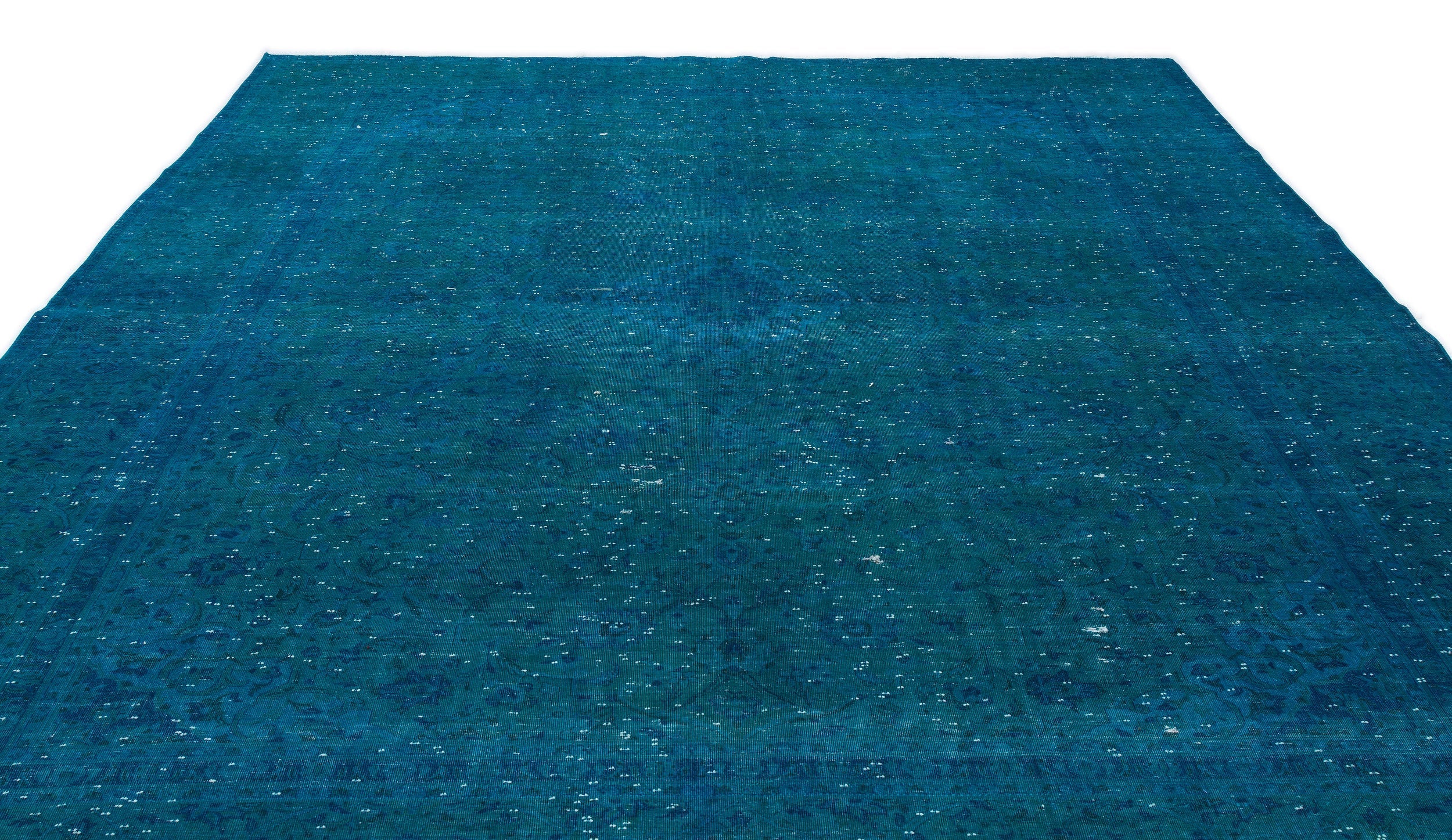 Epir Turquoise Vintage Wool Handmade Area Rug 9'9" x 12'11"