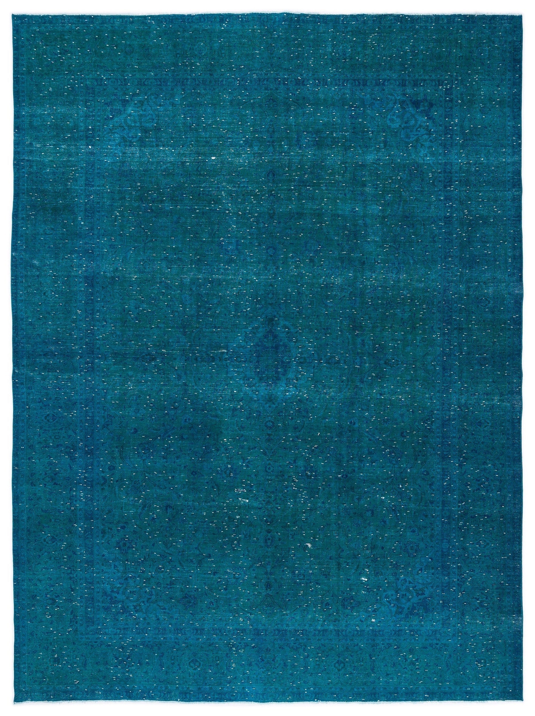 Epir Turquoise Vintage Wool Handmade Area Rug 9'9" x 12'11"
