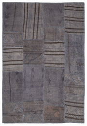 Teselya 1141 Beige Striped Wool Handmade Area Rug 5'3" x 7'7"
