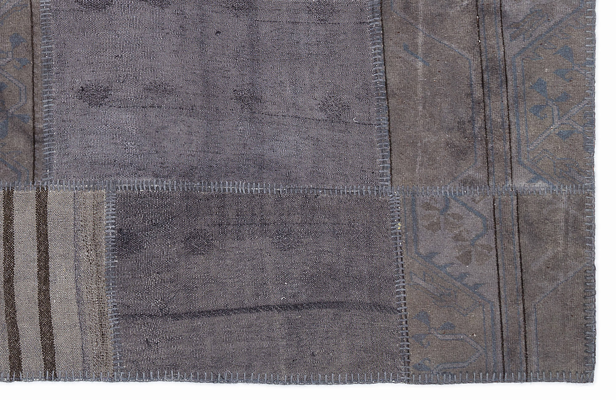 Teselya 1141 Beige Striped Wool Handmade Area Rug 5'3" x 7'7"